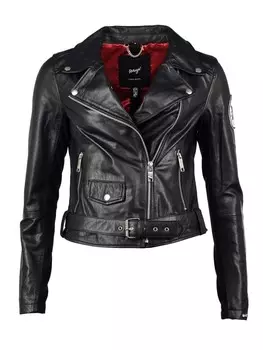 Кожаная куртка Maze Cypress, черный/белый