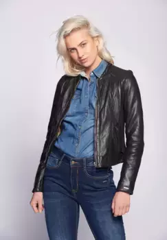 Кожаная куртка Maze "Изумрудный", черный