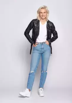 Кожаная куртка Maze "Кипарис", черно-белый