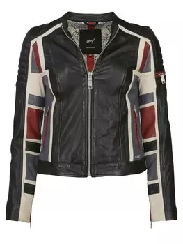 Кожаная куртка Maze Nebraska, цвет black/navy