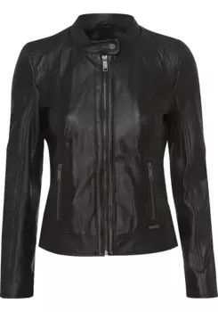 Кожаная куртка Maze с диагональной стежкой на рукаве, черный