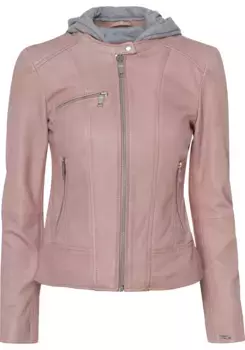 Кожаная куртка Maze с капюшоном и блестящим эффектным принтом внутри, серый