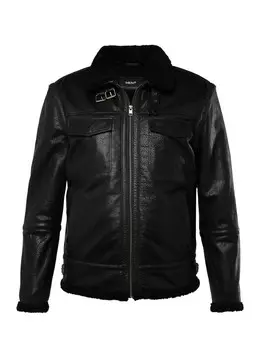 Кожаная куртка Men Plus, черный