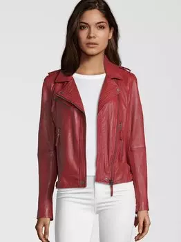 Кожаная куртка мичи 7 Eleven, красный