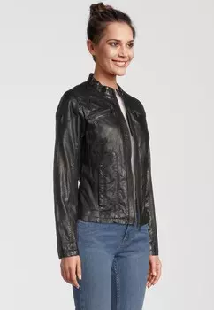 Кожаная куртка MIT LABEL PATCH H.I.S, черный