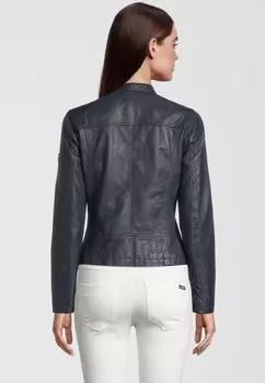 Кожаная куртка MIT LABEL-PATCH H.I.S, темно-синий