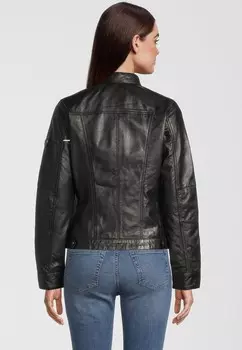 Кожаная куртка MIT LABEL PATCH H.I.S, черный