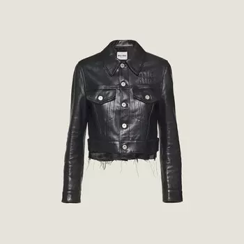 Кожаная куртка Miu Miu, черный