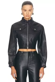 Кожаная куртка Moschino Jeans, черный