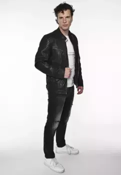 Кожаная куртка МУСТАНГ "3102126" Mustang, черный