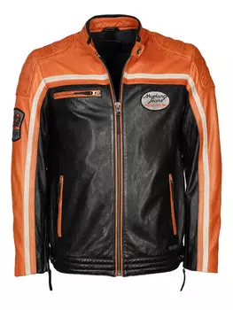 Кожаная куртка Mustang Gunner, цвет schwarz orange