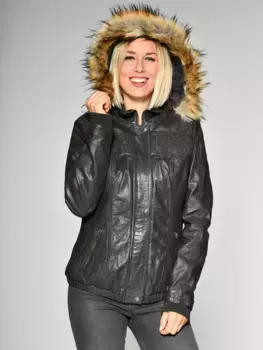 Кожаная куртка МУСТАНГ "Лелу" Mustang, шоколадный