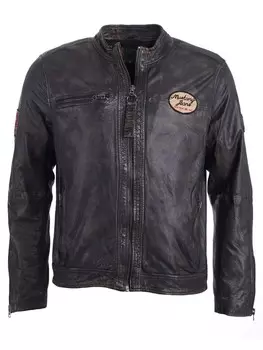 Кожаная куртка Mustang Varberg, темно-коричневый