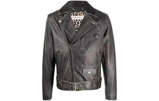 Кожаная куртка мужская черная Golden Goose, черный