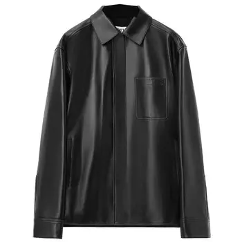 Кожаная куртка мужская черная Loewe, черный