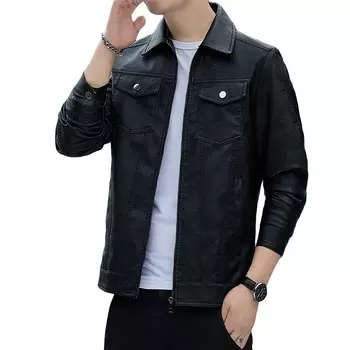 Кожаная куртка мужская Jeep Spirit, черный