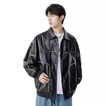 Кожаная куртка мужская Jeep Spirit, хаки