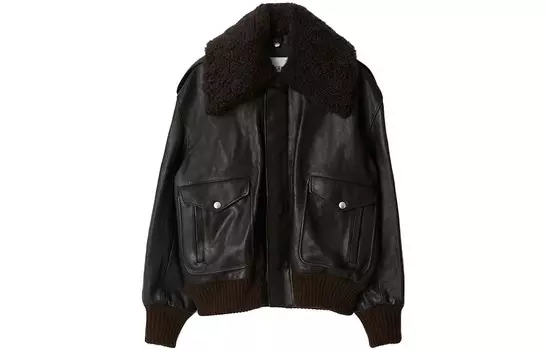 Кожаная куртка мужская Otter Brown Burberry, цвет Otter brown