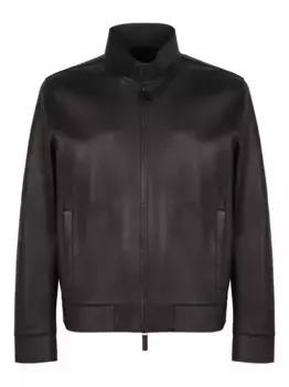 Кожаная куртка на молнии EMPORIO ARMANI, черный