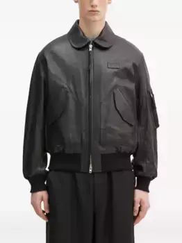 Кожаная куртка на молнии KENZO, черный