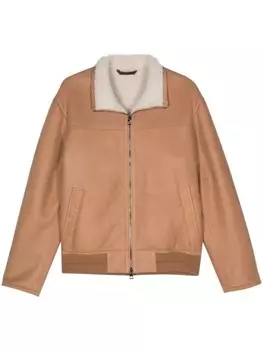 Кожаная куртка на молнии Manzoni 24, нейтральный цвет