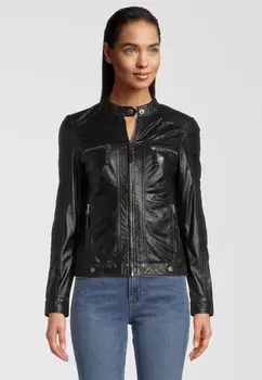 Кожаная куртка Nantes с повседневным воротником-стойкой 7eleven, черный