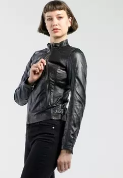 Кожаная куртка NO N4ME, черный
