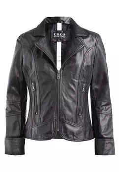 Кожаная куртка NO N4ME, черный