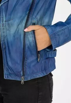 Кожаная куртка NO N4ME, синий