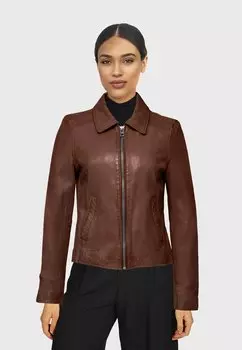 Кожаная куртка Oakwood БОБУР, каштановый