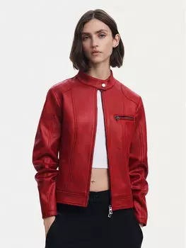 Кожаная куртка обычного кроя 25SWEW46 Desigual, красный