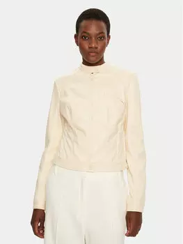 Кожаная куртка обычного кроя W4YL04 WE480 Guess, экрю