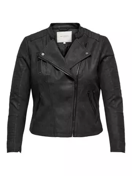 Кожаная куртка ONLY Carmakoma Between-Season Jacket Avana, черный