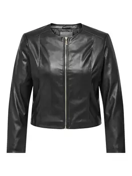 Кожаная куртка ONLY Carmakoma Between-Season Jacket, черный