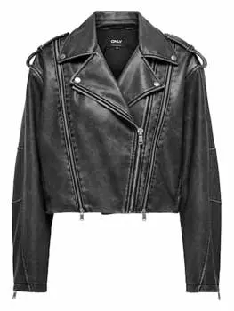 Кожаная куртка ONLY, черный