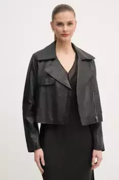 Кожаная куртка OUI, черный