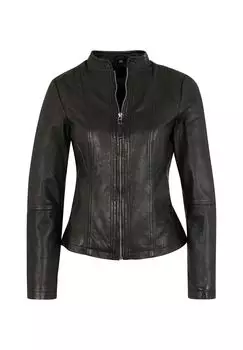 Кожаная куртка Палермо с коротким воротником стойкой 7eleven, черный