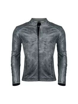 Кожаная куртка PAULGOS, серый