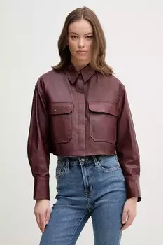 Кожаная куртка Pedro Del Hierro, бордовый