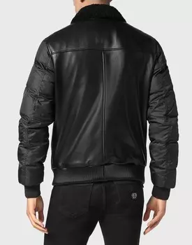 Кожаная куртка Philipp Plein, черный