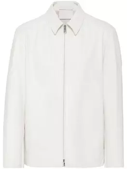 Кожаная куртка Prada, белый