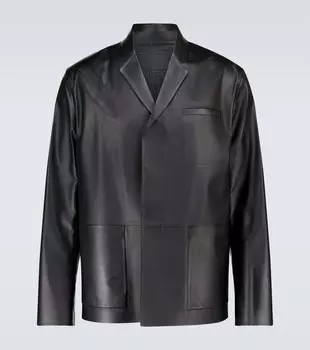 Кожаная куртка Prada, черный