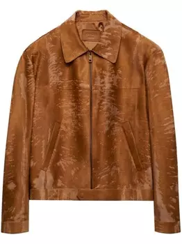 Кожаная куртка Prada, коричневый