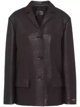 Кожаная куртка Prada, коричневый