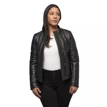 Кожаная куртка-пуховик Melyssa больших размеров Whet Blu, черный