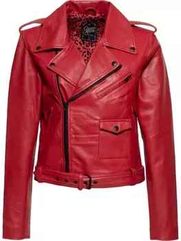 Кожаная куртка Queen, красный