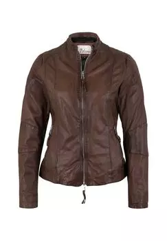 Кожаная куртка Quiny с воротником стойкой 7eleven, цвет M Brown