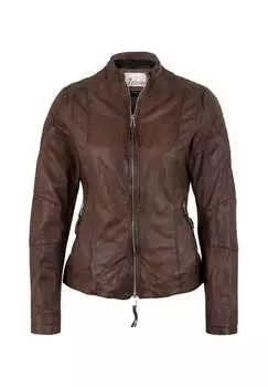 Кожаная куртка Quiny с воротником-стойкой 7Eleven, коричневый