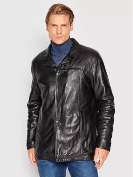 Кожаная куртка regular fit Serge Pariente, черный