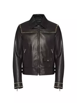 Кожаная куртка Rockstud Untitled с заклепками Valentino, черный